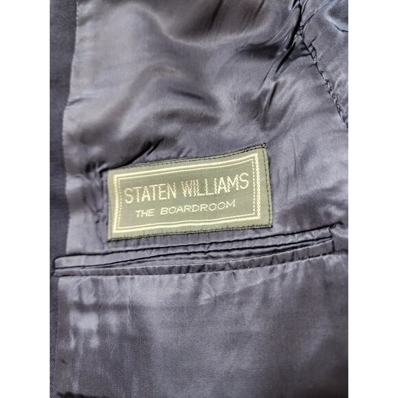 Staten Williams Sport Coat Boardroom Mens 46L Wool Blazer Classic Fit Two Button - Picture 4 of 10